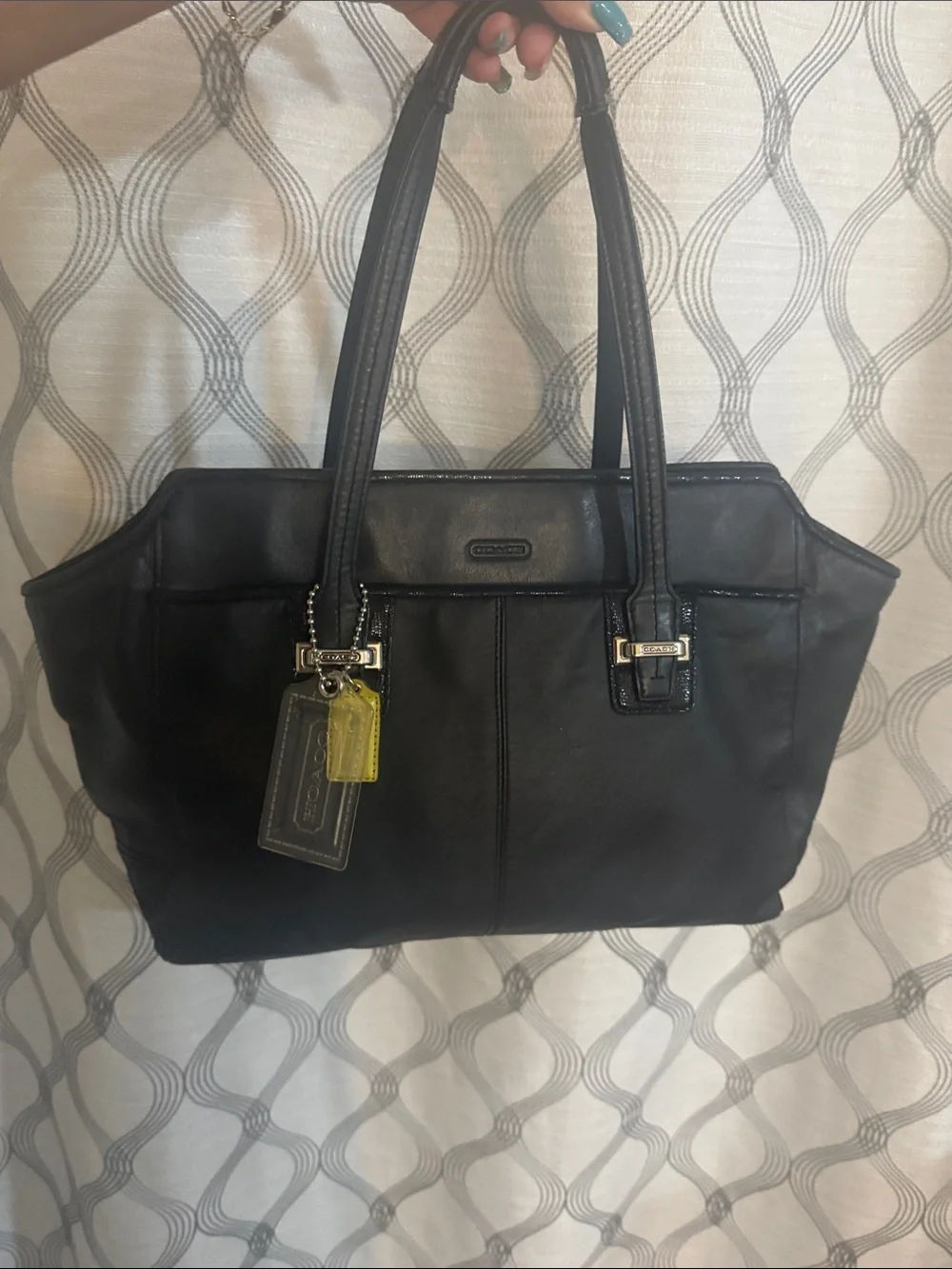 Coach Taylor Alexis black leather carry all